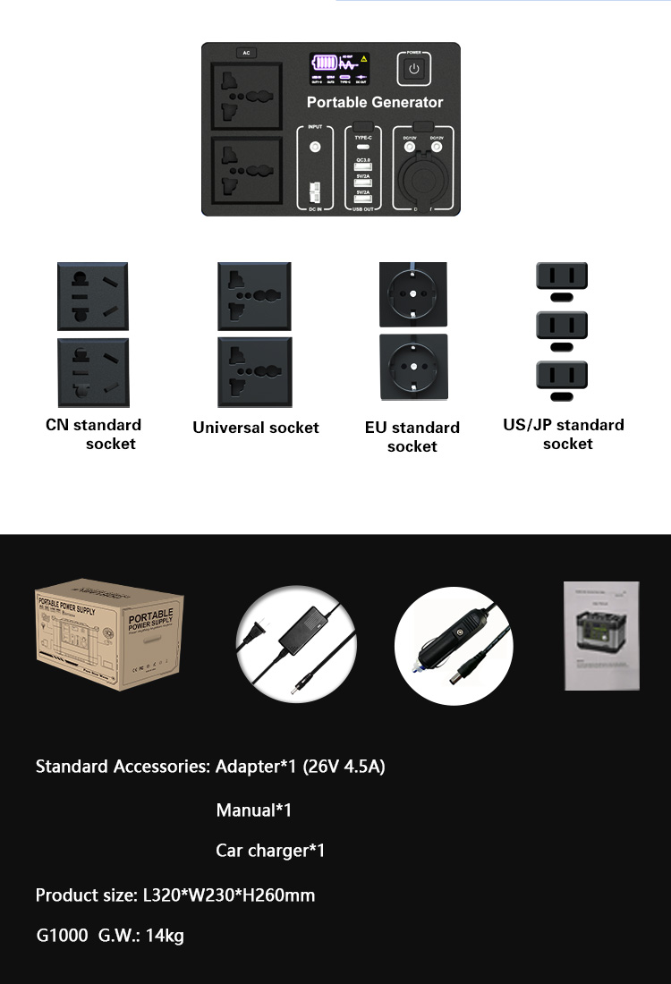 With Usb Charging Charger Bank 220 110v Best Selling Source 1000w Portable Power Station Solar